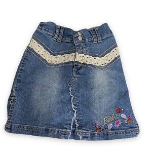 barbie girls denim skirt with embroidery detail - SIze 5